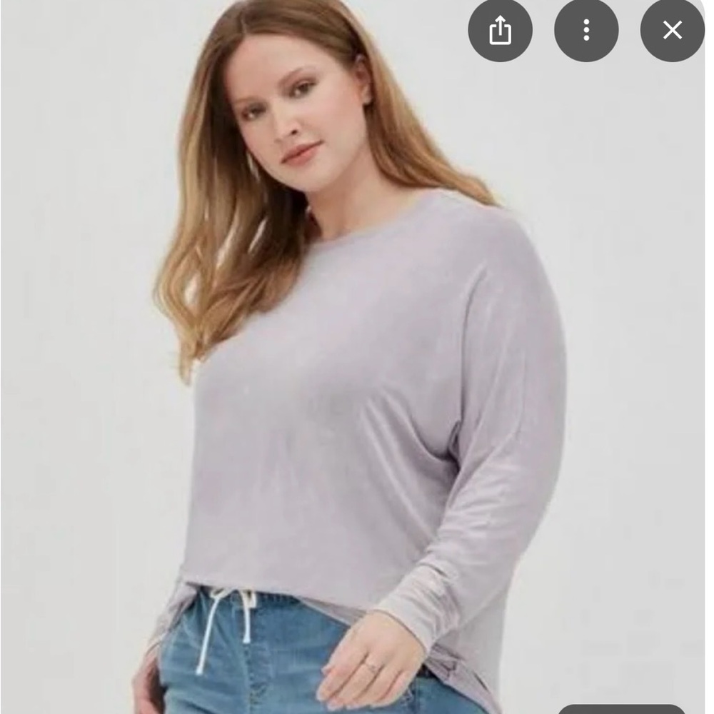 Torrid Lavender Long Dolman Sleeve Super Soft Knit Top Size 2X